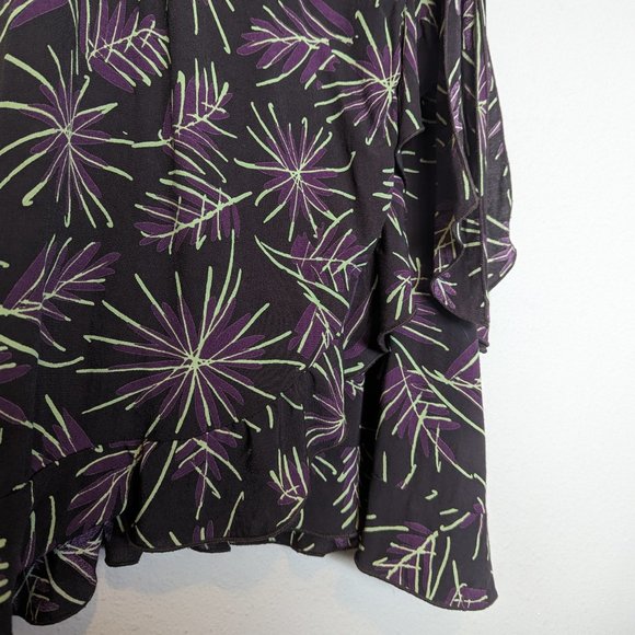 Loco Lindo Vintage Inspired Short Sleeve Wrap Midi Dress Brown Size M - Picture 3 of 8